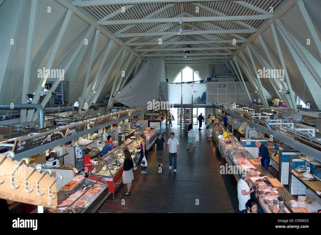 Inside fish market, Gothenburg, Sweden, Scandinavia, Europe Stock Photo