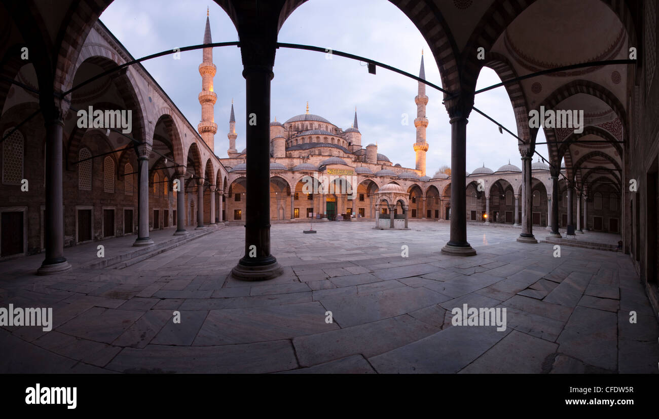 Inner courtyard of the Blue Mosque, built in Sultan Ahmet I in 1609