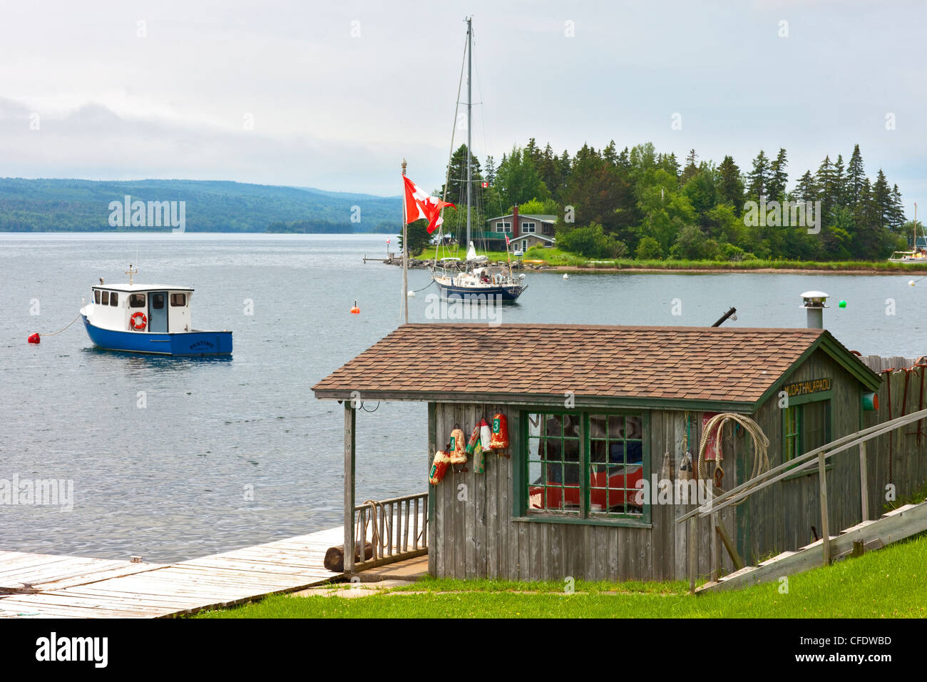 Baddeck waterfront, Cape Breton, Nova Scotia, Canada Stock Photo