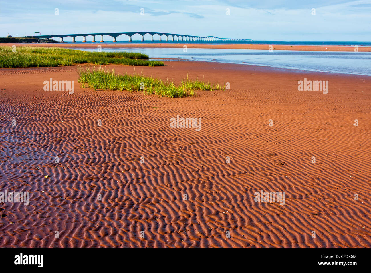 Confederation Bridge, Noonan's Beach, Prince Edward island, Canada Stock Photo