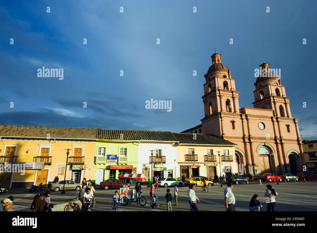 Central plaza and Cathedral, Ipiales, Colombia, South America Stock Photo