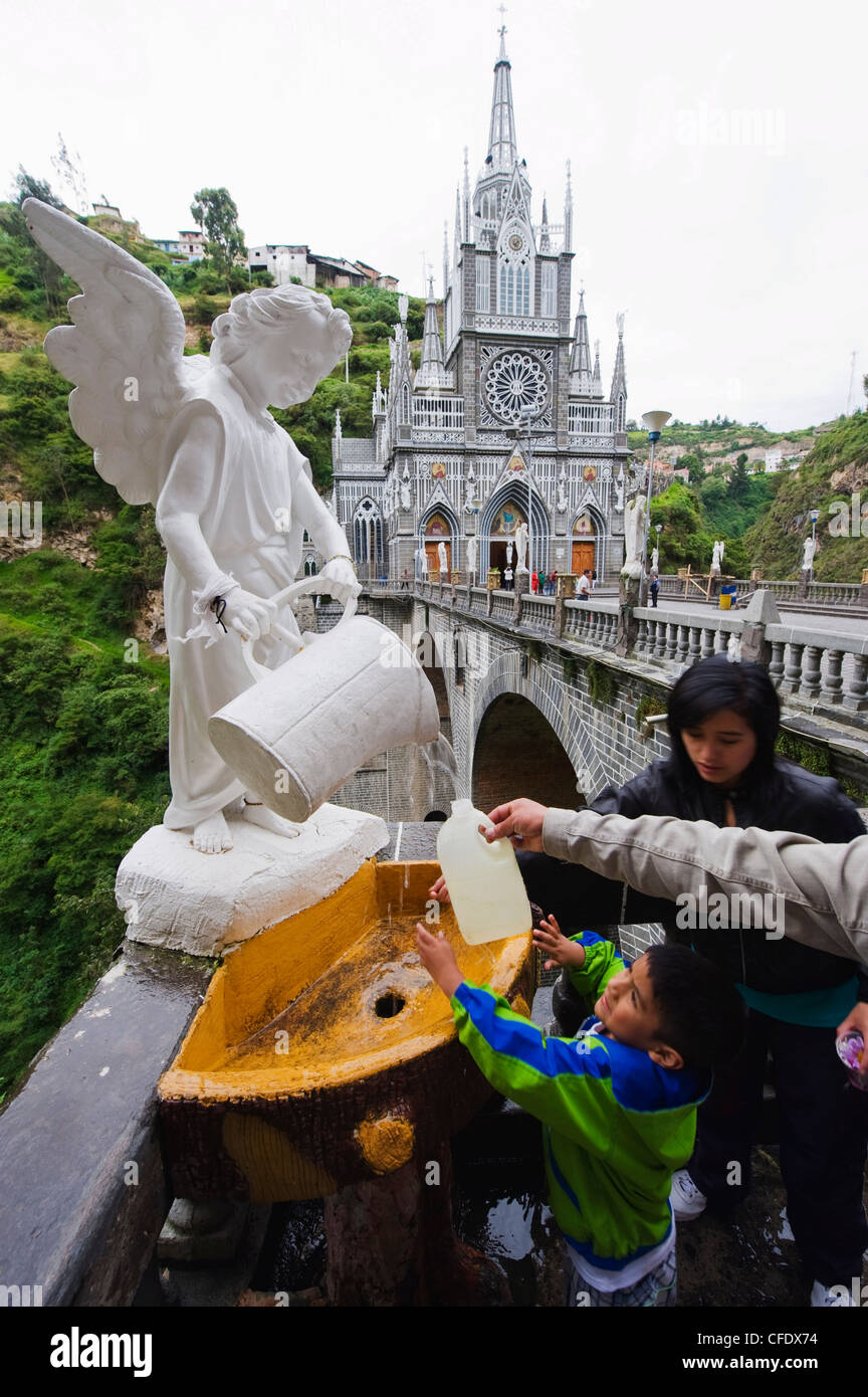 Water fountain at Santuario de las Lajas, Ipiales, Colombia, South America Stock Photo