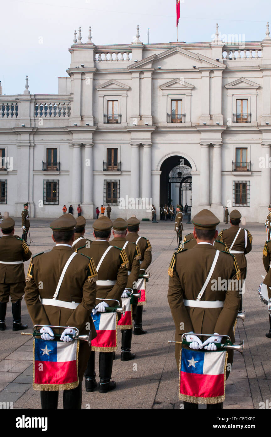 Changing of the Guard at Palacio de la Moneda, Santiago, Chile, South ...