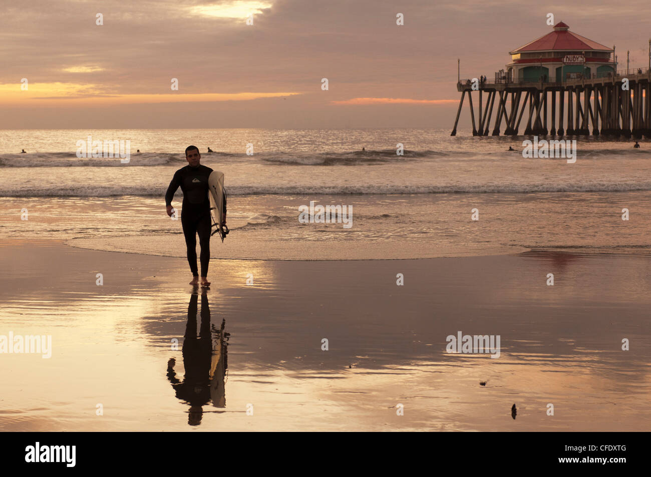 Surfer, Huntington Beach, California, United States of America, Stock Photo