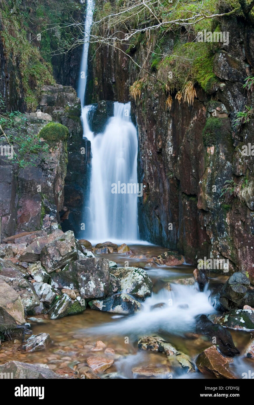 Scale Force waterfall, in the Buttermere Valley in the English Lake District Stock Photo Alamy
