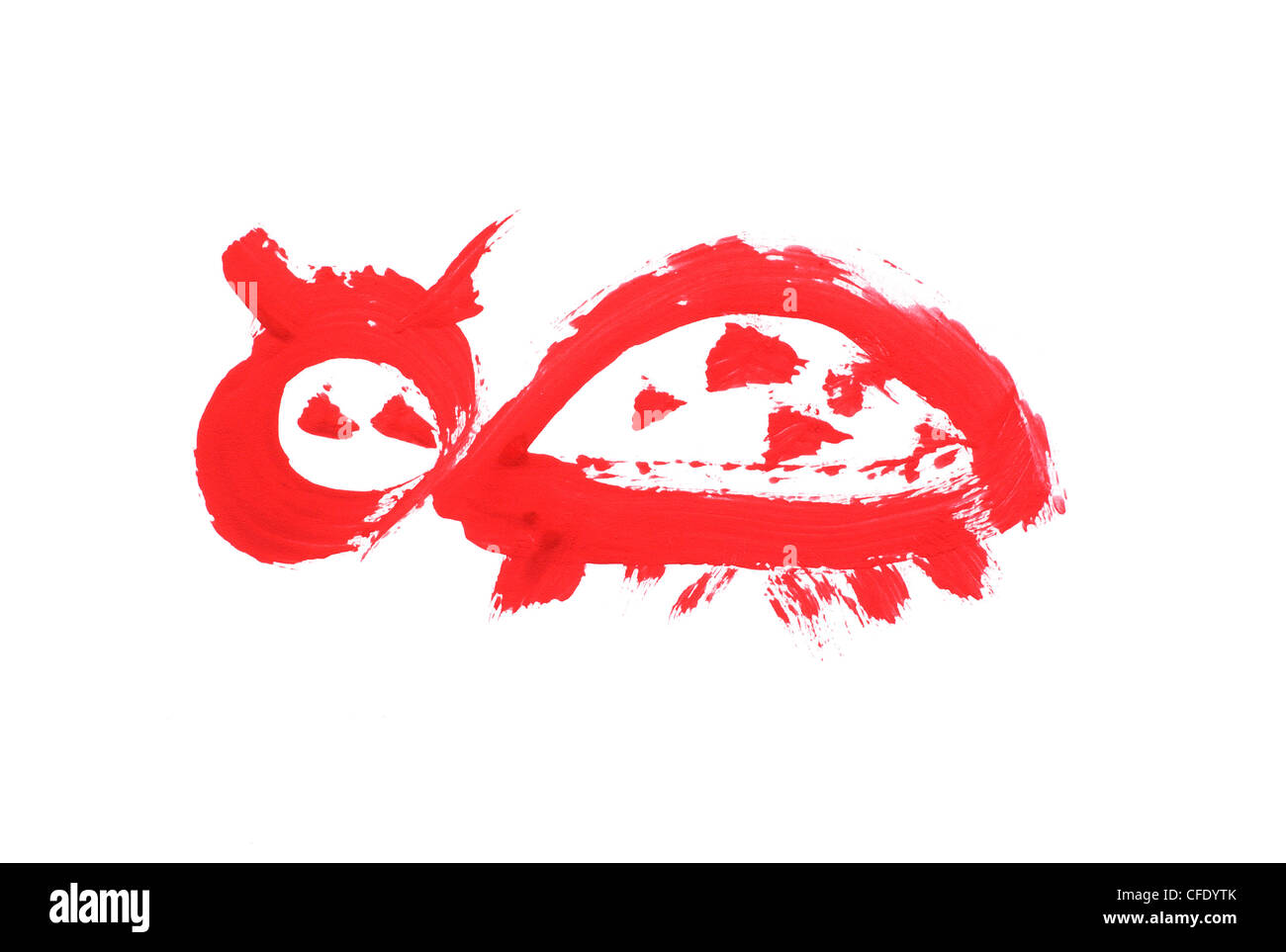of the ladybug painted with paint simple drawing Stock Photo