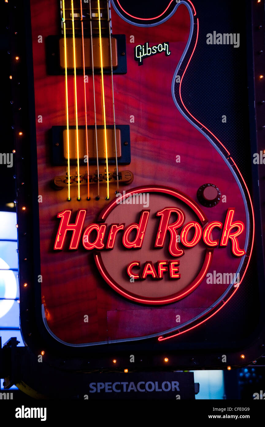 Neon hard rock cafe new york city hi-res stock photography and images -  Alamy