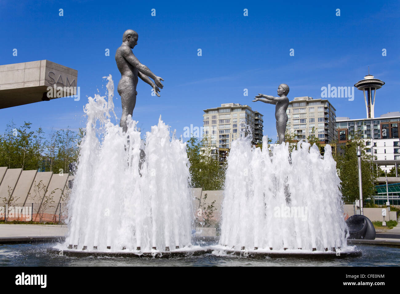 Fountain at Olympic Sculpture Park, Seattle, Washington State, United States of America Stock