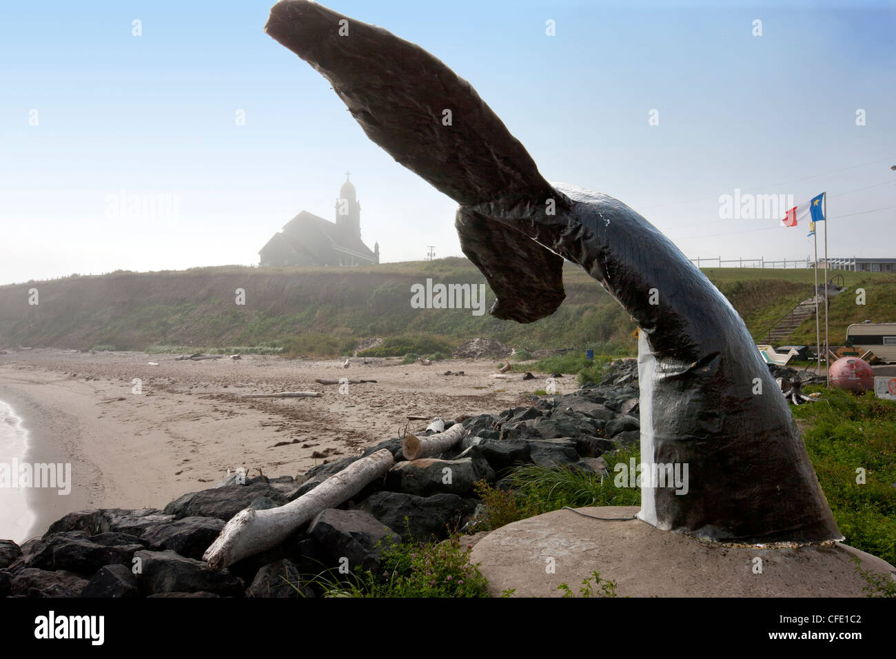 Sculpture of Whale tail, Grande-Anse New Brunswick, Canada Stock Photo