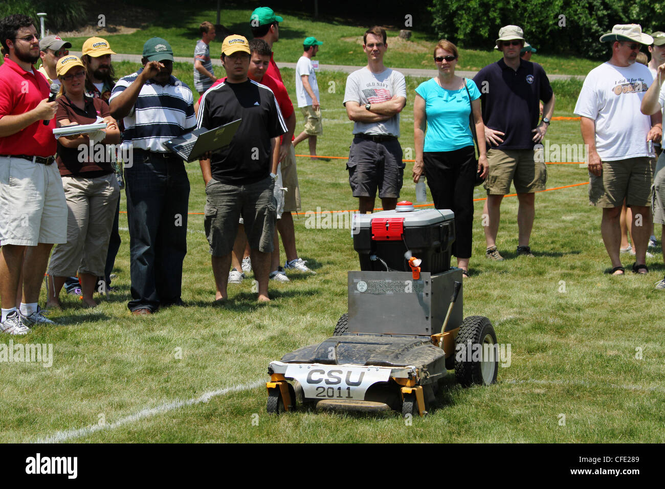 Experimental Robotic Lawn Mower by team Cleveland State University. Stock Photo
