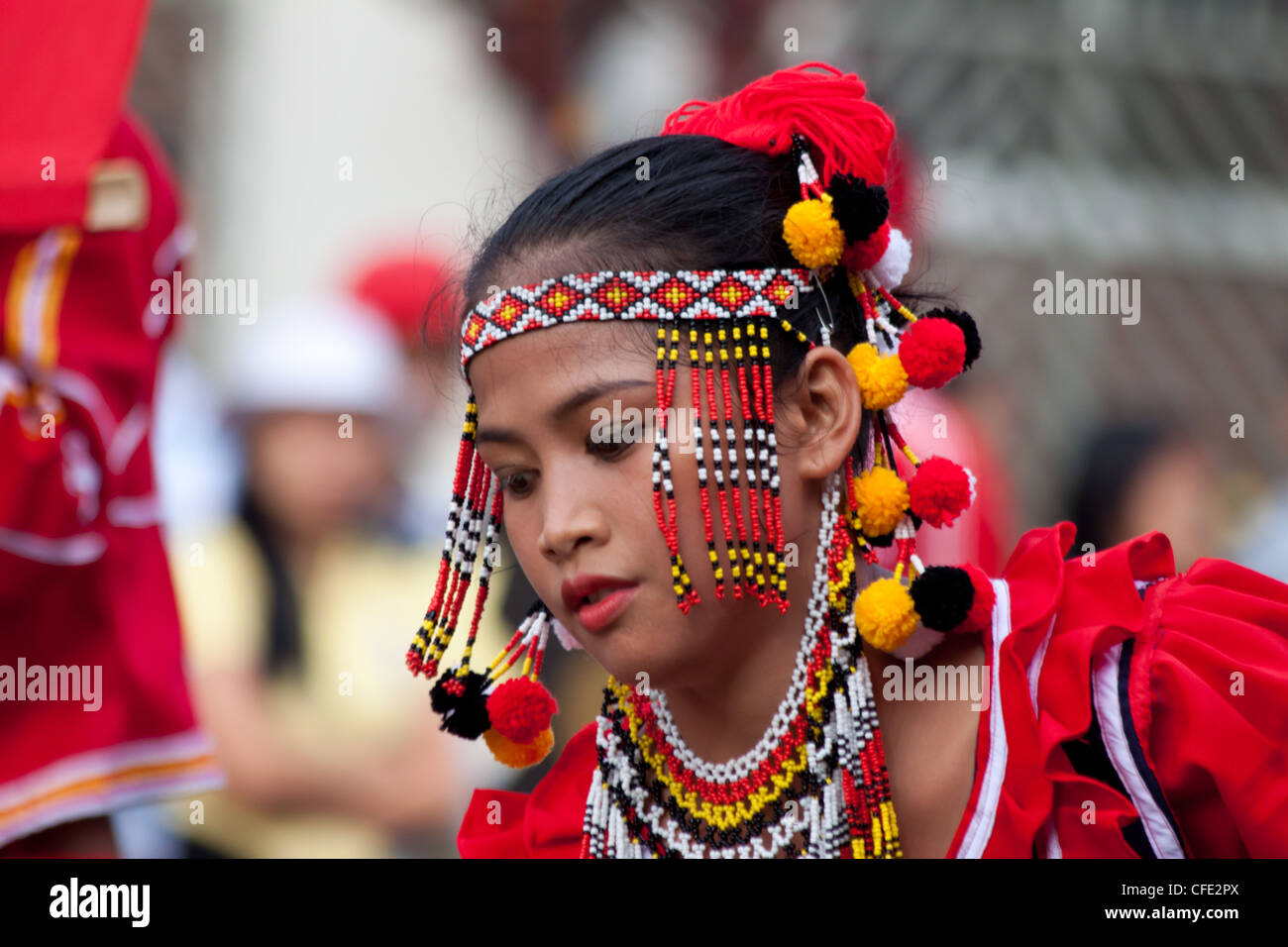 Largest & biggest gathering of native cultural tribes in the province  and highlighted with Ethnic street dancing competition. Stock Photo