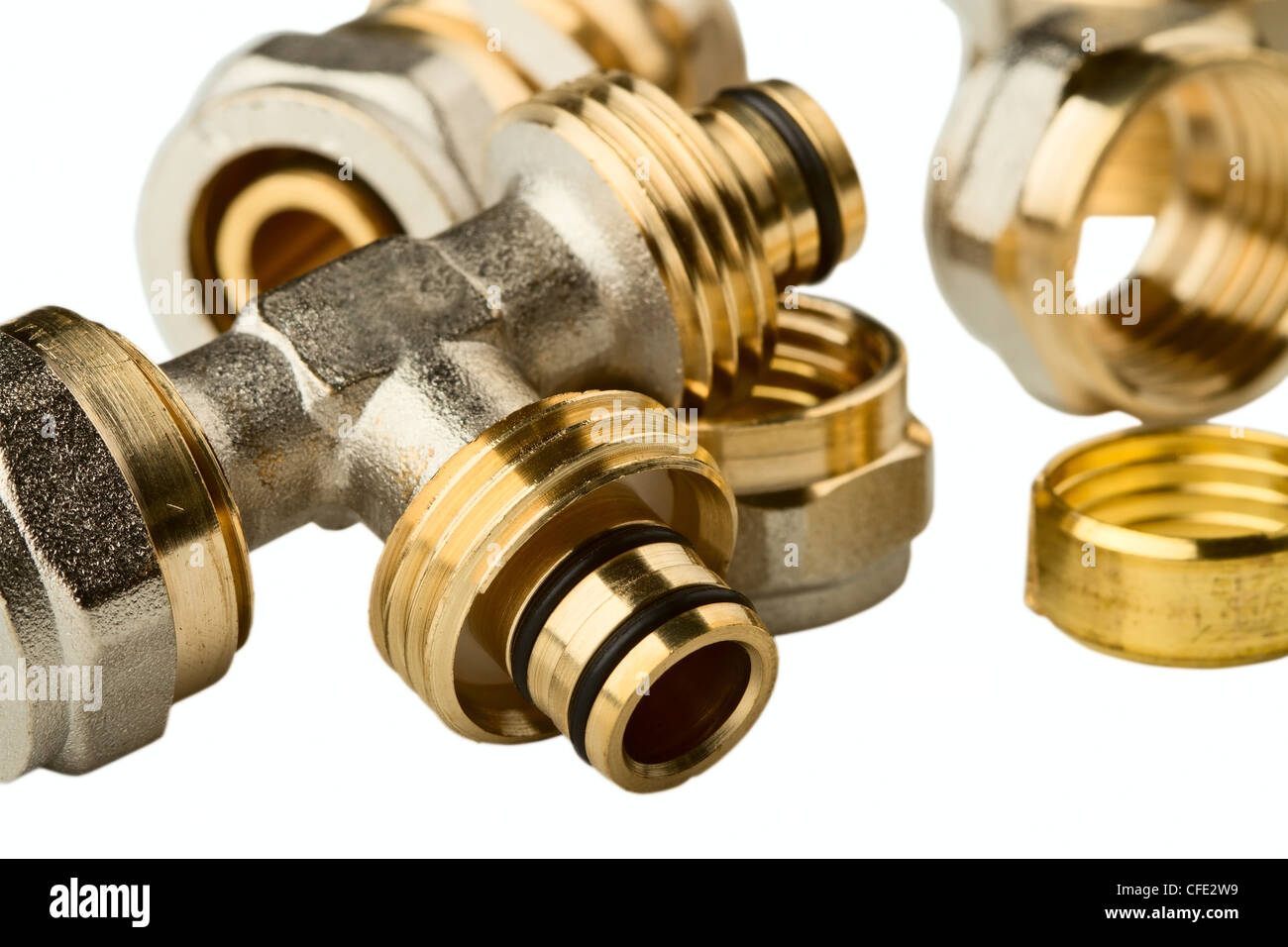 pipe fittings isolated on a white background Stock Photo - Alamy