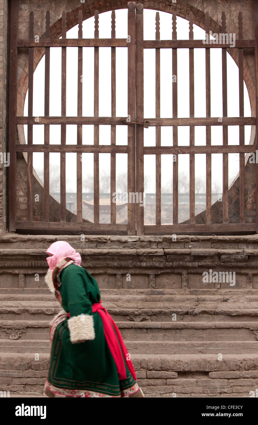 chinese minority, Pingyao, Qing dinasty old town, Shanxi province, China Stock Photo