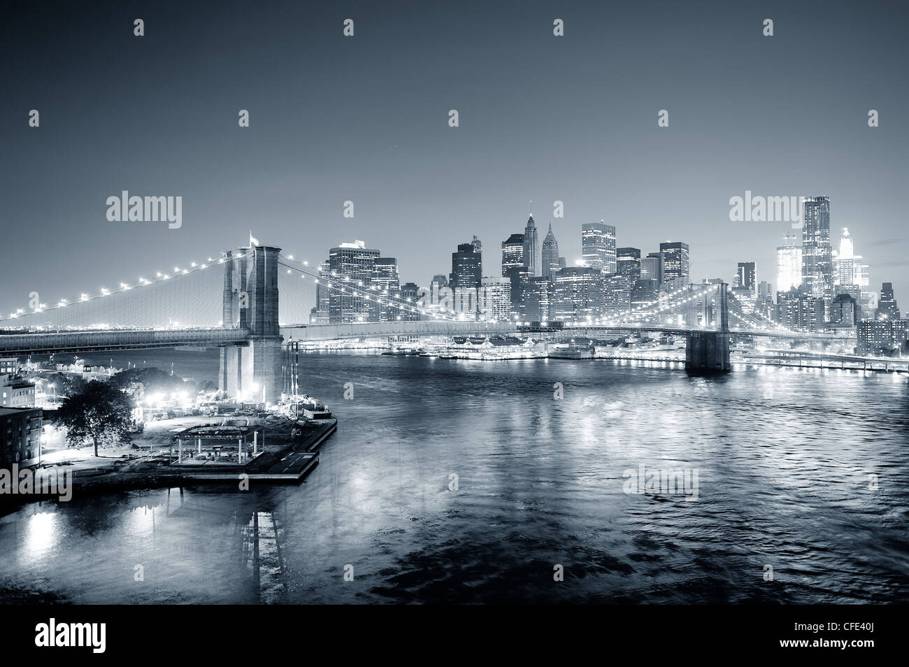 New York City Manhattan downtown skyline aerial Stock Photo - Alamy