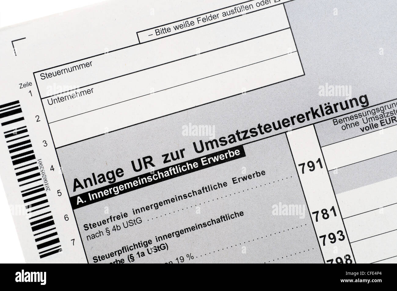 Vat Form High Resolution Stock Photography And Images Alamy