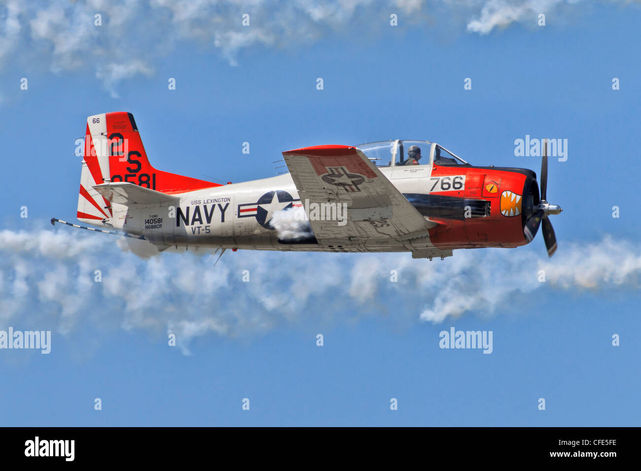 North American T28 Trojan aircraft of the US Navy Stock Photo