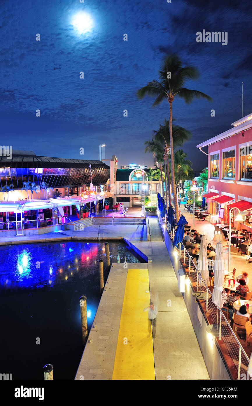 Bayside Marketplace at night Stock Photo Alamy