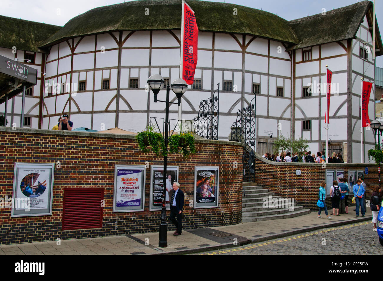 A modern reconstruction of the Globe, named 'Shakespeare's Globe', opened in 1997 approximately 750 ft from the old site,London Stock Photo
