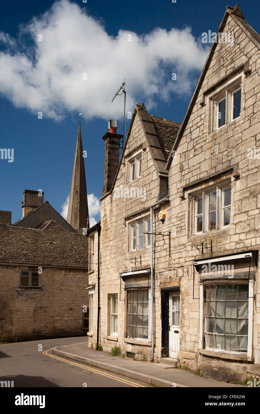 UK, Gloucestershire, Stroud, Painswick, St Mary’s Street, old shop converted to home in village centre Stock Photo