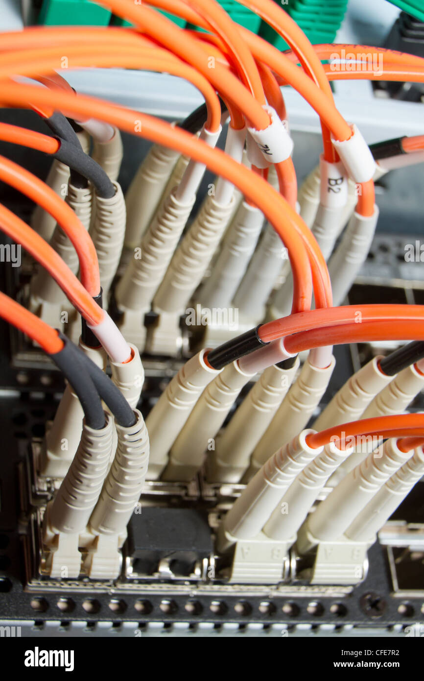 optic fiber cables connected to data center Stock Photo - Alamy