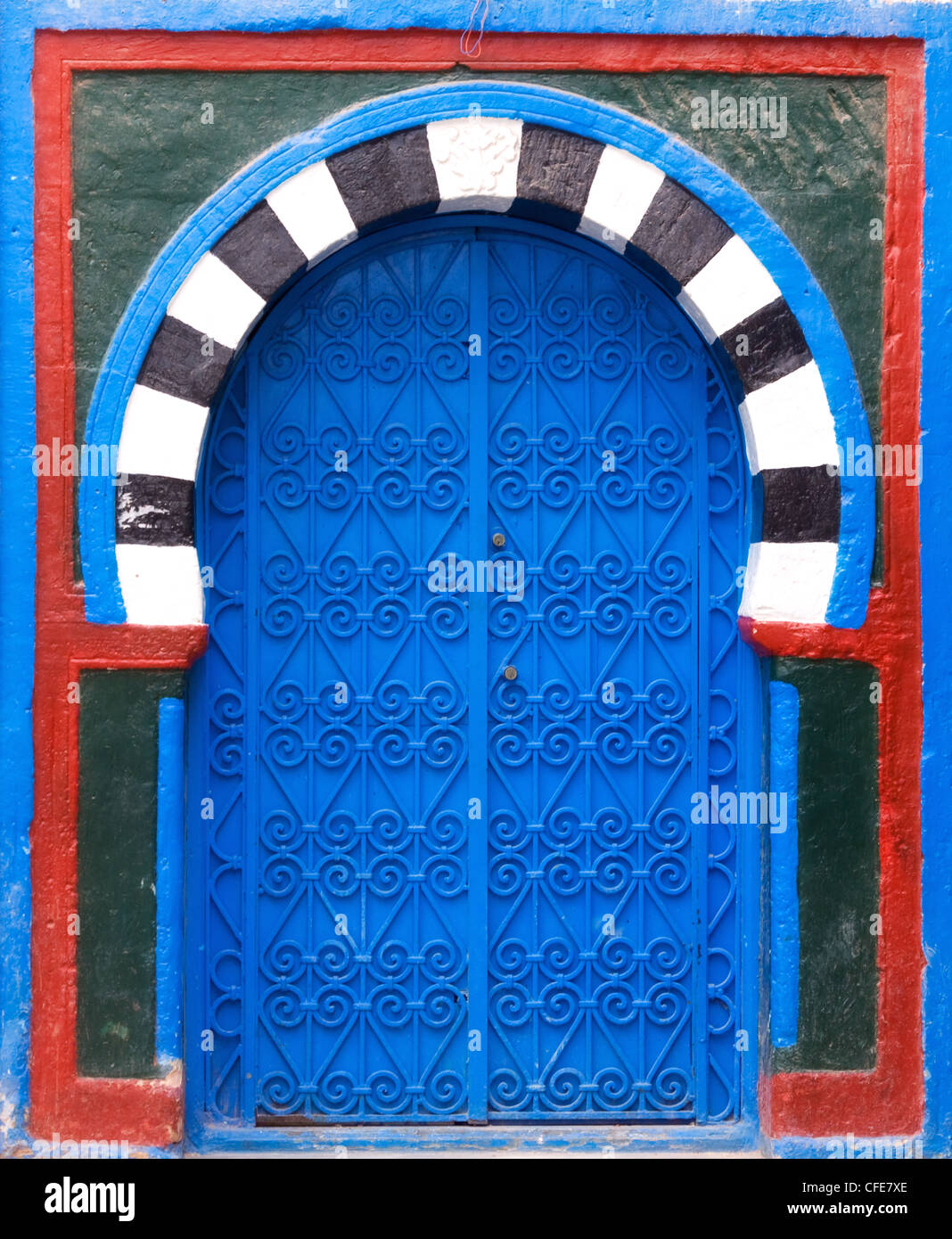 Colourful doorway in Tunisian Medina Stock Photo