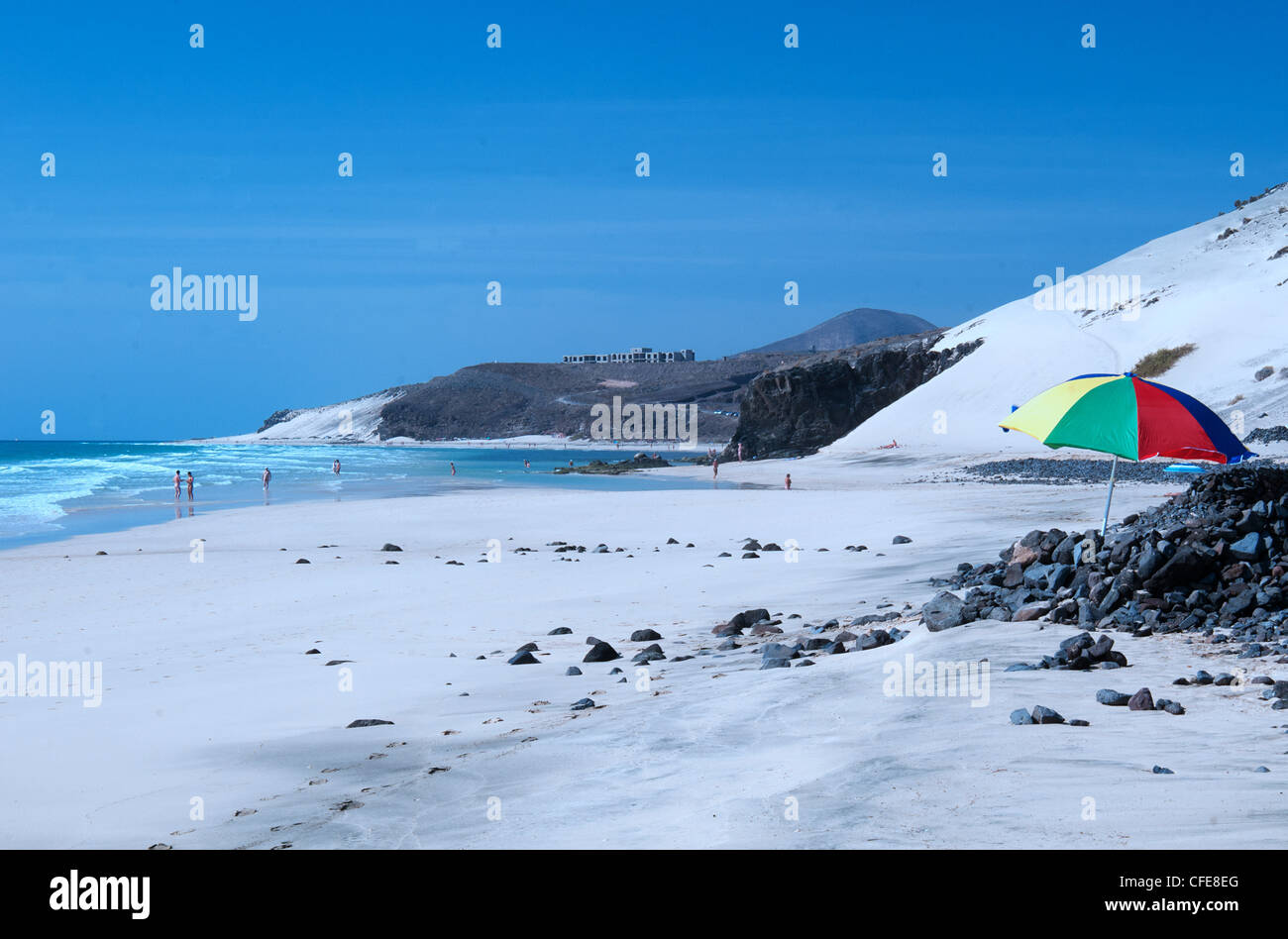 fuerteventura sandy beach and beautiful sea Stock Photo - Alamy