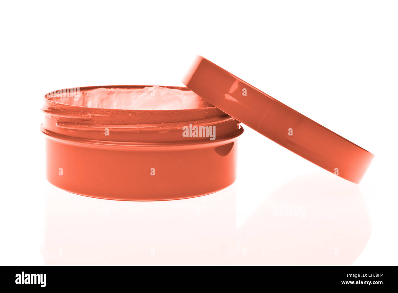 cosmetic cream in container isolated on white background Stock Photo