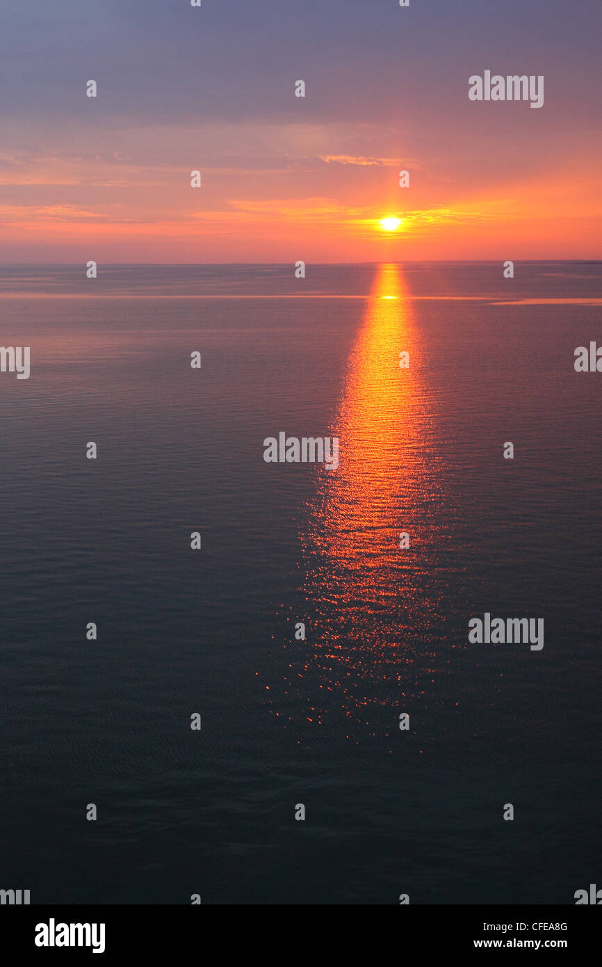 Setting sun at the Baltic sea, Europe Stock Photo