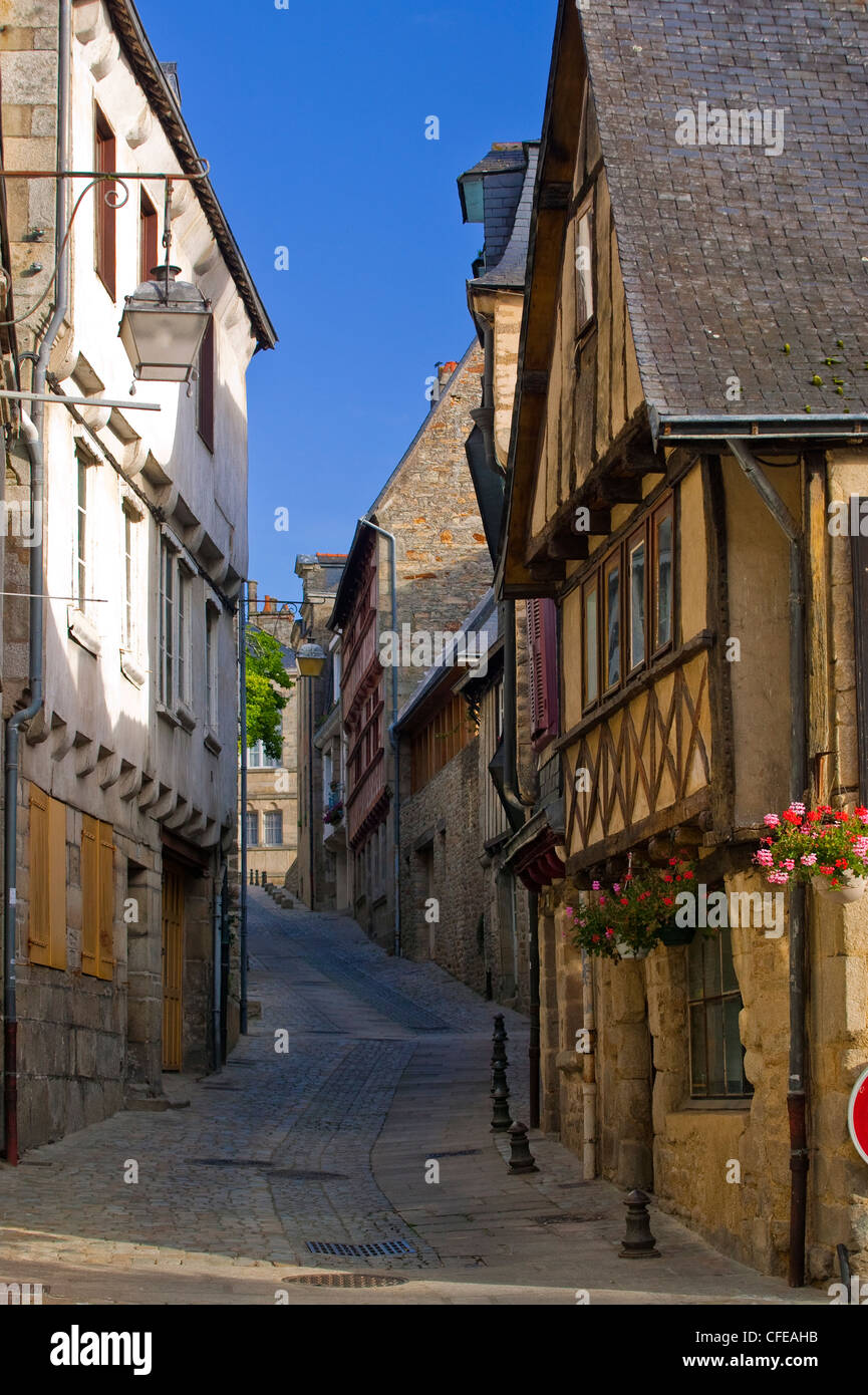 Rue du Lycee Quimper Finistere Brittany France Stock Photo