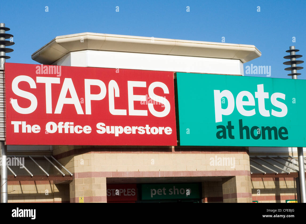 staples the office superstore,pets at home Stock Photo