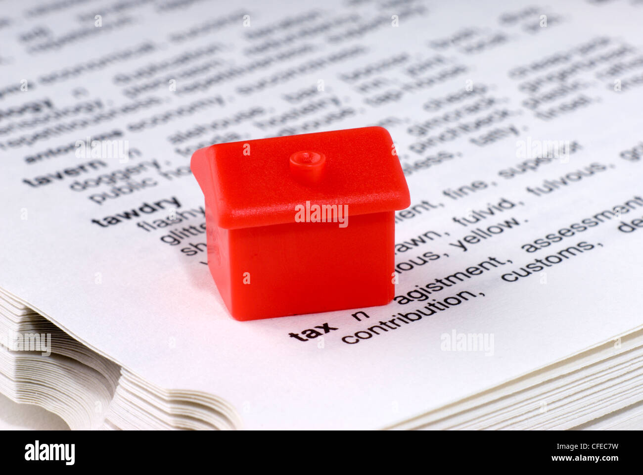 Generic image of a Monopoly house hotel on a Thesaurus entry for the