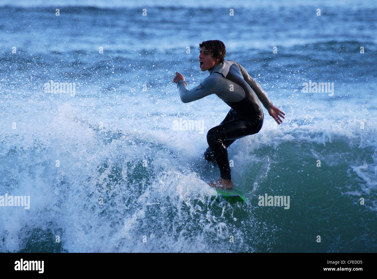 Surfer surfing in Estoril Cascais Portugal Stock Photo Alamy