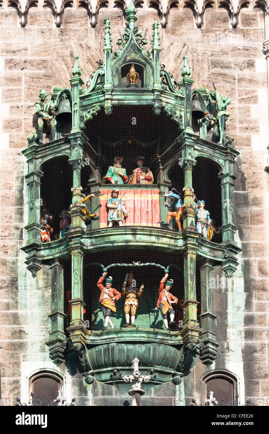 Carillon, New Town Hall, Marienplatz, Munich, Bavaria, Germany Stock Photo  - Alamy