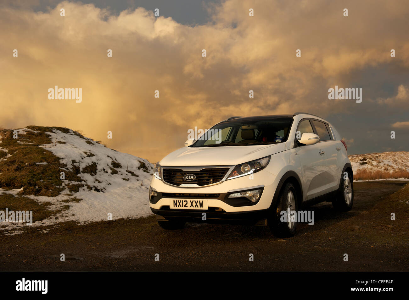 KIA SPORTAGE, front and side view Stock Photo