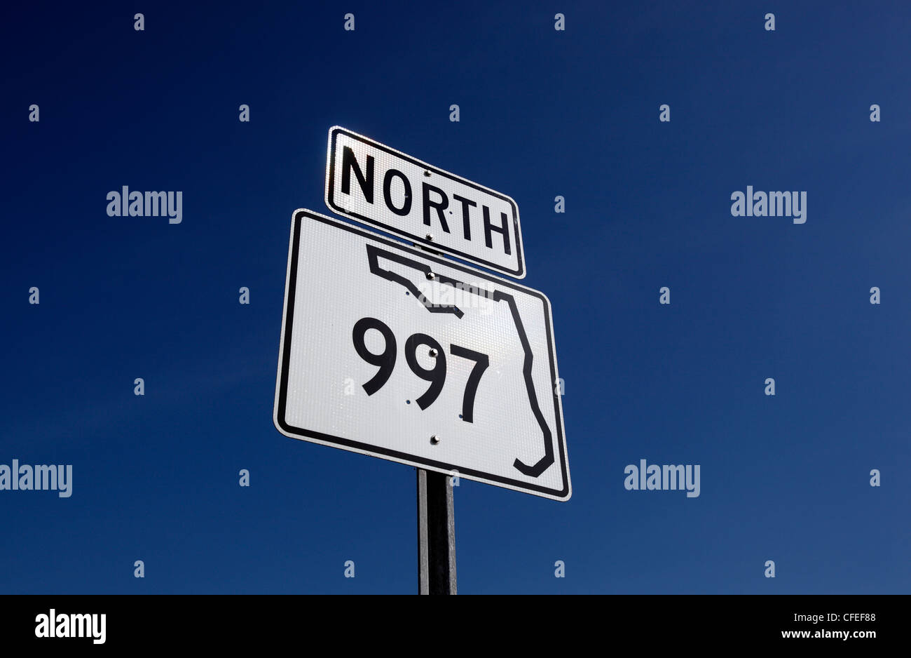 highway sign Florida City, Florida Stock Photo