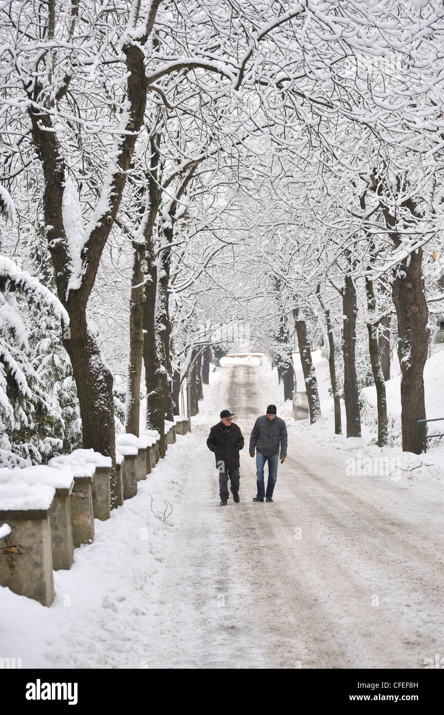 Schlossberg in winter, Graz, Styria, Austria Stock Photo