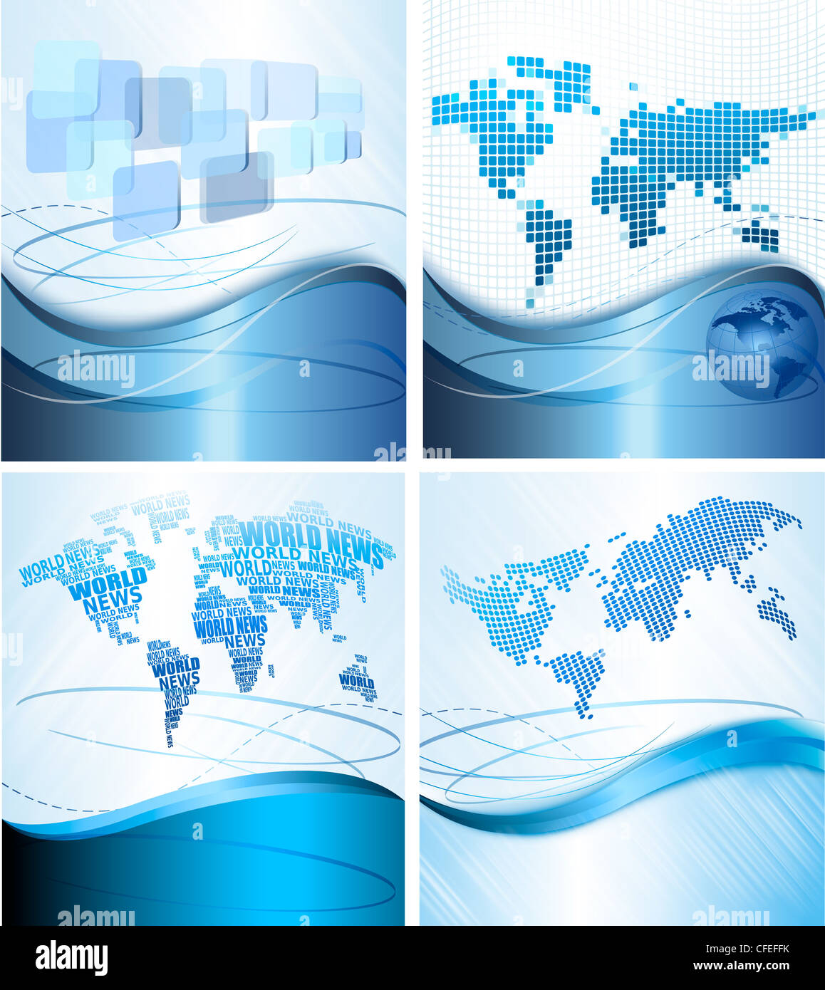 Four Business abstract backgrounds with world map Stock Photo - Alamy