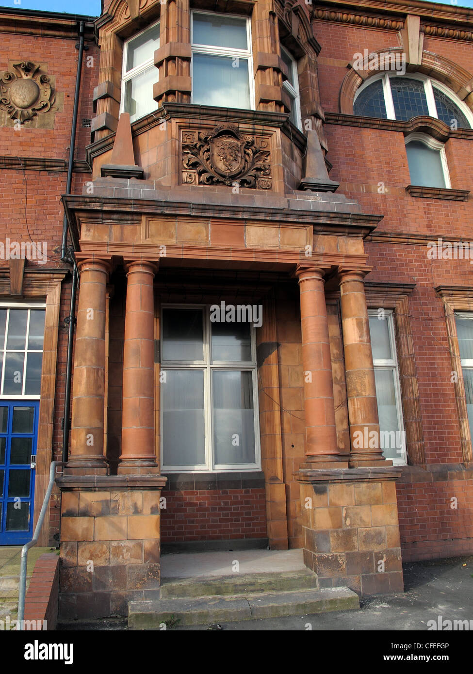 Warrington Police Headquarters Building in red stonework, Cheshire Constabulary Force Stock Photo