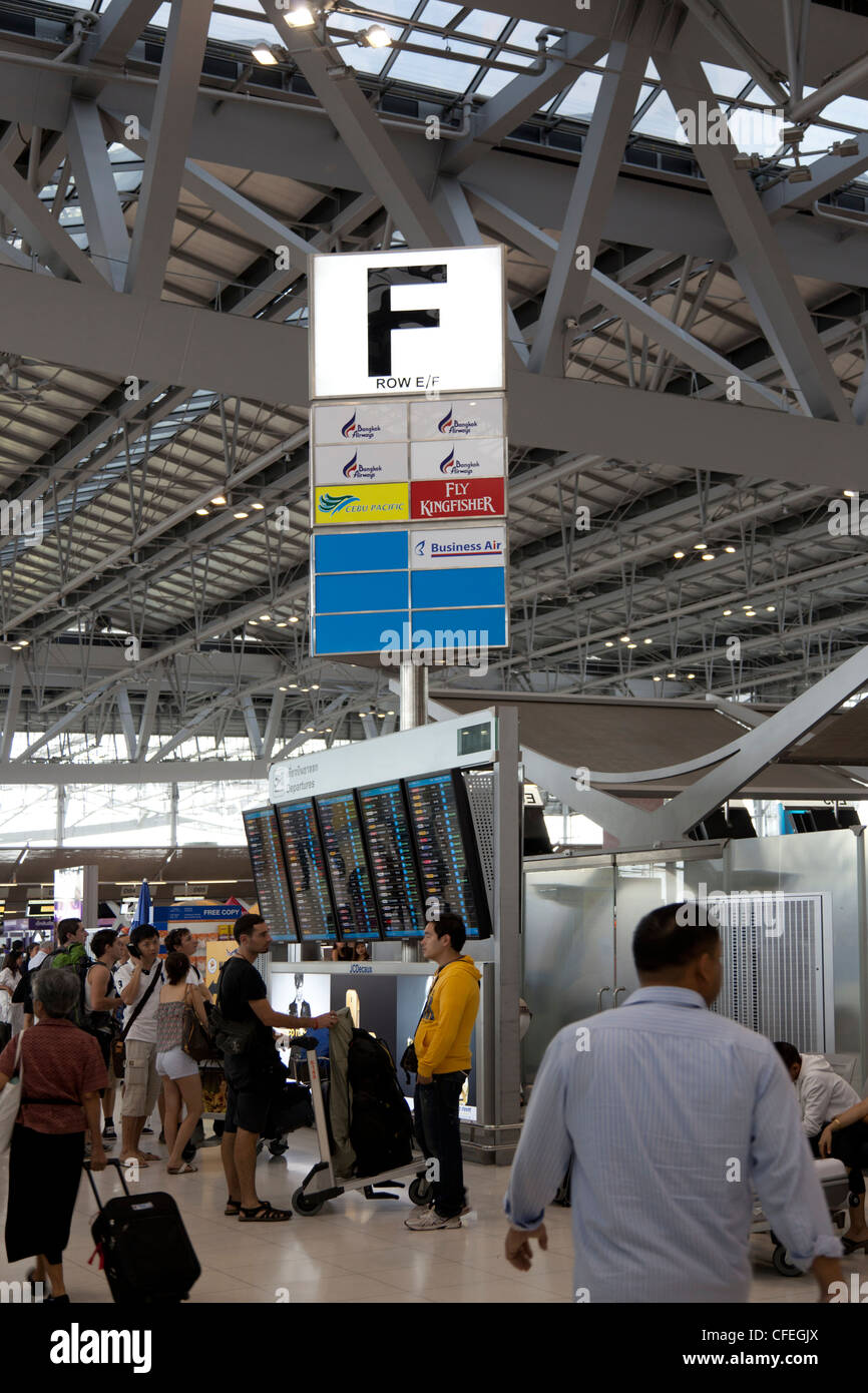 Bangkok Airport Departure Board Stock Photos & Bangkok