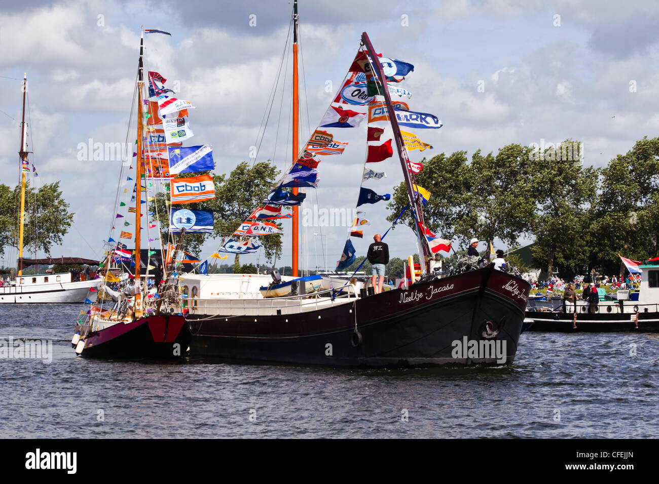 Amsterdam Sail 2010 event in the Netherlands starts with the spectacular Sail-in Parade. Stock Photo