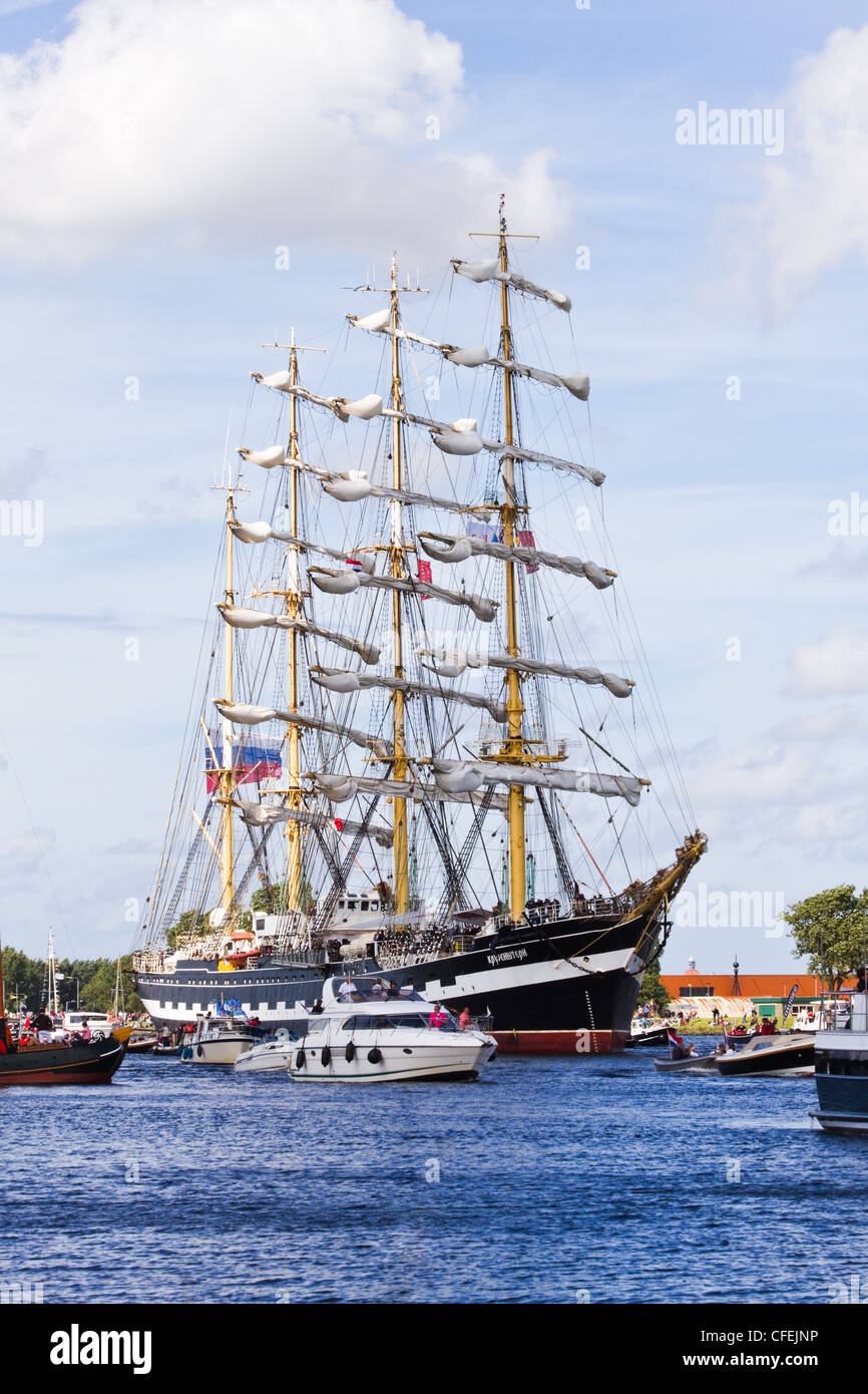 Amsterdam Sail 2010 event in the Netherlands starts with the spectacular Sail-in Parade. Stock Photo