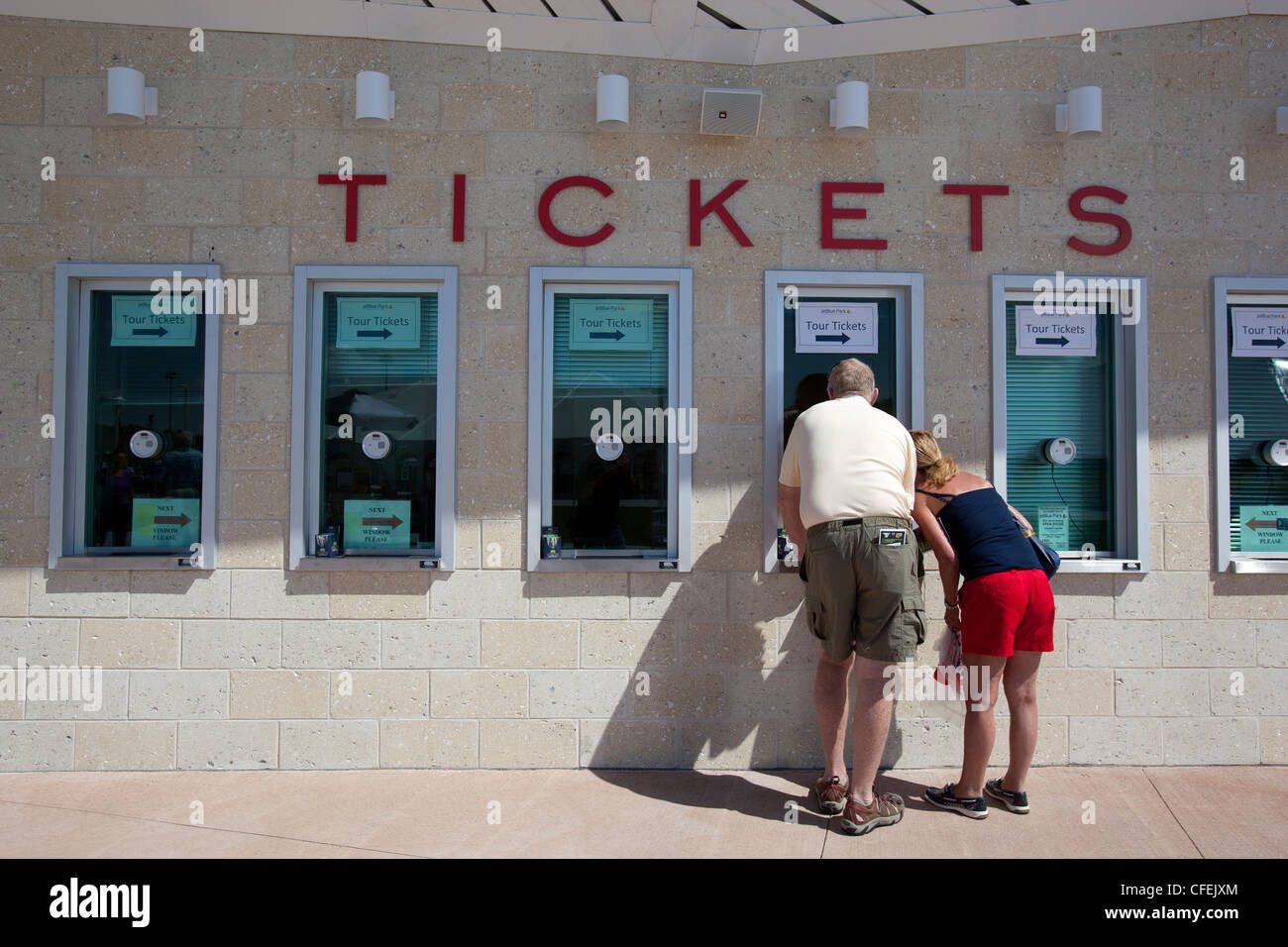 Ticket windows at the Boston Red Sox's spring training camp at jetBlue Park in Fort Myers, Florida Stock Photo