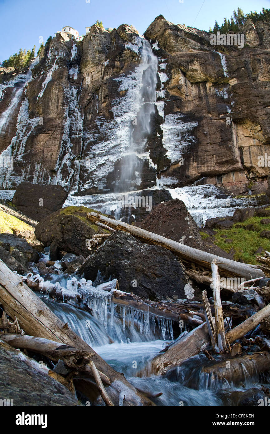 Bridal Veil Falls near Telluride, Colorado. Stock Photo