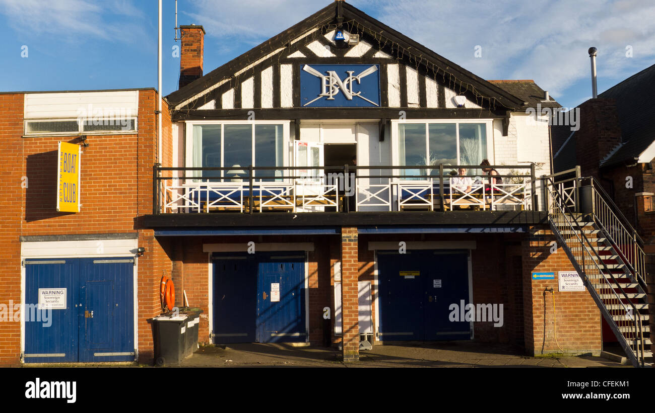 Nottingham Boat Club on the south bank of the River Trent in Nottingham. Founded in 1894 it also hosted many live bands 60s-70s. Stock Photo