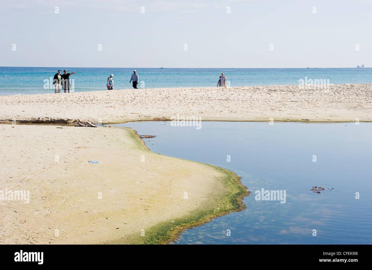 Mediterranean beach north of Sousse in Tunisia, North Africa Stock ...