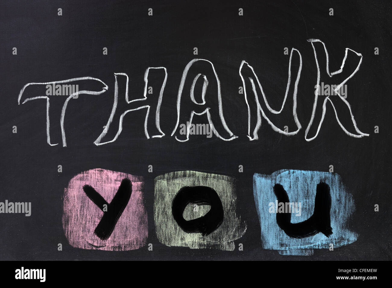 Conceptional chalk drawing Thank you Stock Photo Alamy