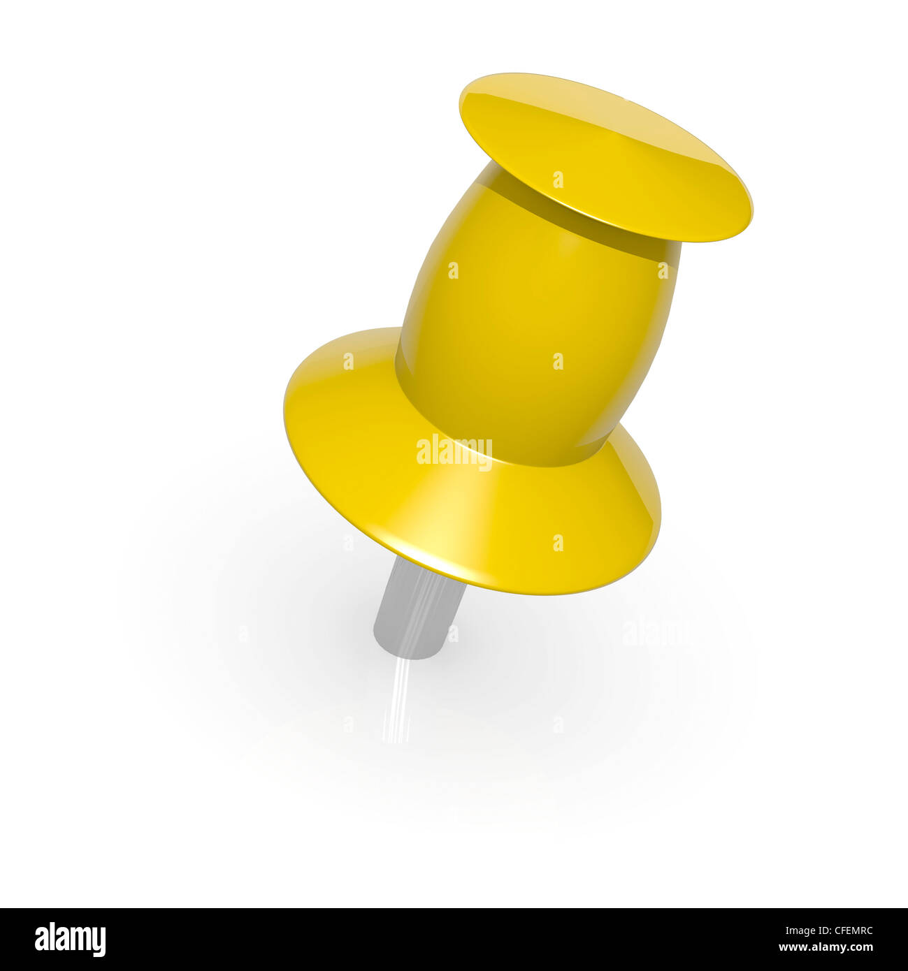 Yellow thumbtack on a white background Stock Photo Alamy