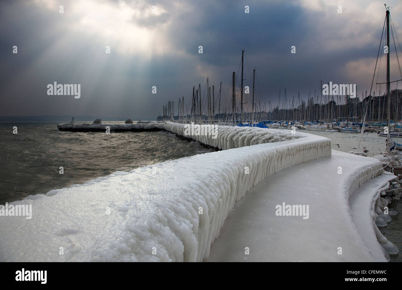 Frozen Winter Landscape Stock Photo