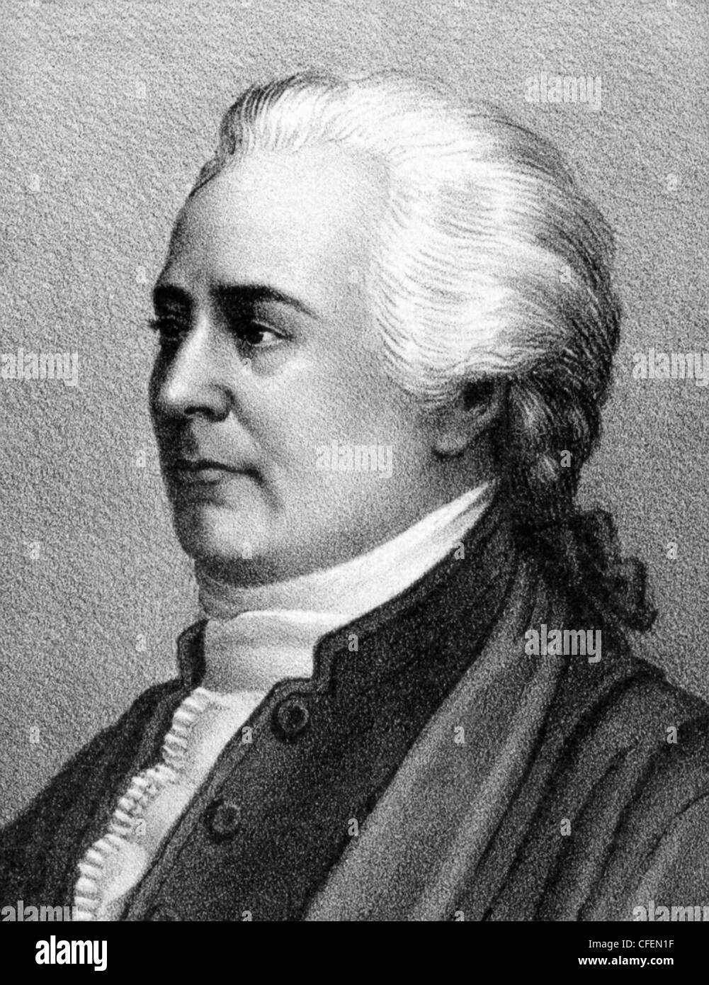 Vintage portrait print of American statesman and judge John Rutledge (1739 - 1800) - the second US Chief Justice (July - December 1795). Stock Photo
