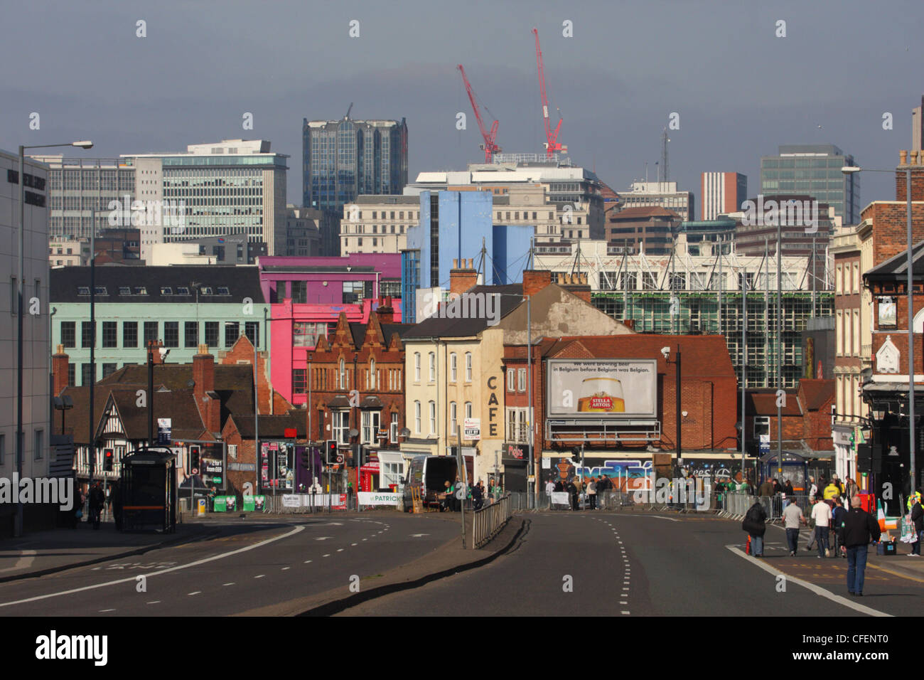 Image shows a mix of architectural styles and periods, Digbeth, Birmingham UK Stock Photo